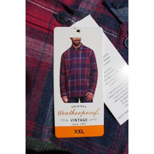 3185 - Box of men's checked over shirts, mix of sizes and colours * this lot is subject to VAT