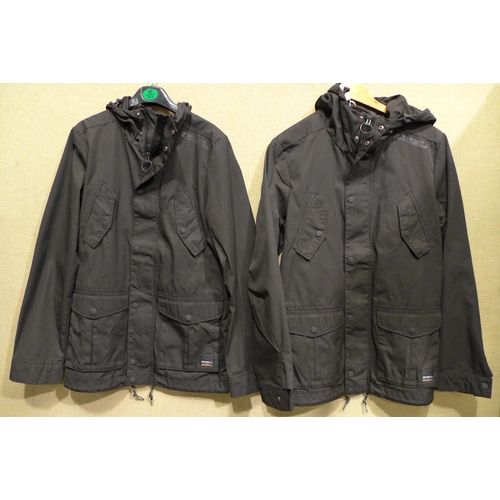 3281 - 2 Men's O'Neill black hooded jackets, 1 S/1 XS * this lot is subject to VAT