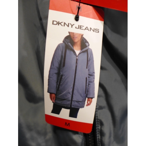 3292 - 2 Women's DKNY teal hooded coats, size M * this lot is subject to VAT