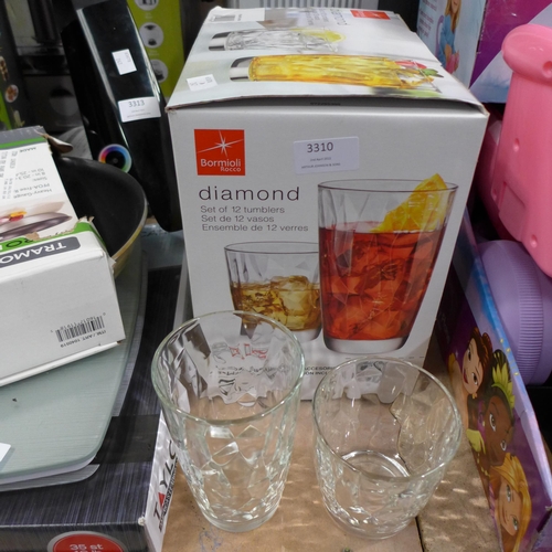 3310 - Bormioli Diamond Glassware Set (247-279)  * This lot is subject to vat