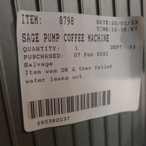 3341 - Sage Pump Coffee Machine , Original RRP £449.99 + Vat    (247-148)  * This lot is subject to vat