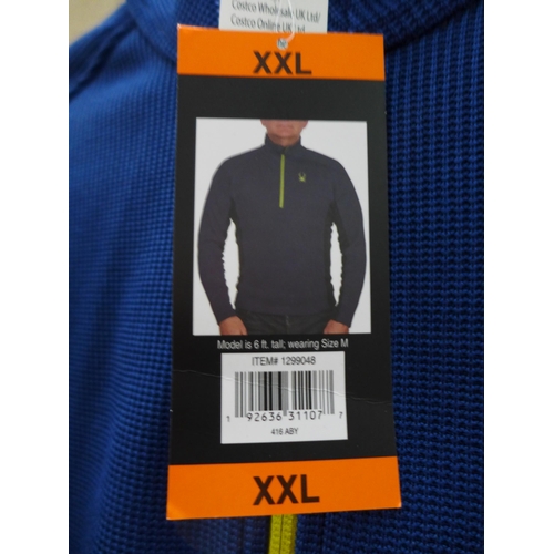 3349 - 3 Men's blue Spyder half-zip jumpers, size XXL * this lot is subject to VAT