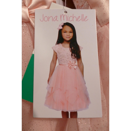 3363 - 5 Girl's Jona Michelle pink party dresses, mixed sizes * this lot is subject to VAT