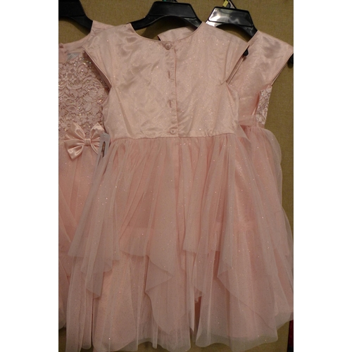 3363 - 5 Girl's Jona Michelle pink party dresses, mixed sizes * this lot is subject to VAT