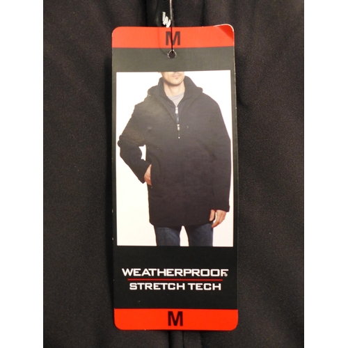 3373 - 2 Men's hooded black coats, mixed sizes and styles * this lot is subject to VAT