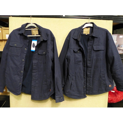 3374 - 2 Men's blue Jach's button-up jackets, mixed sizes * this lot is subject to VAT