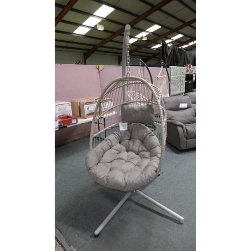 3389 - Rattan - Outdoor Hanging Egg/Cocoon chair - Colour: Latte