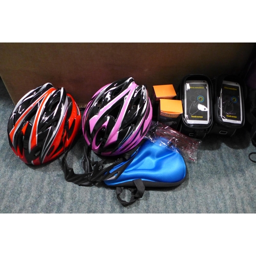 3392 - Bike accessories and three yoga mats in carry cases