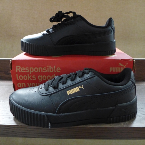 3412 - Pair of women's black, Puma trainers, UK size 4