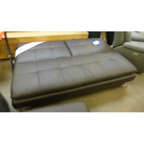 1585 - Sealy Brown Leather Sofa Convertible With Ottoman, Original Rrp £583.32  + Vat  ( 4087 - 25 )* This ... 