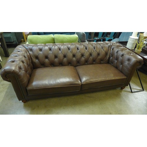 1301 - New Allington 3 Seater Brown Leather Sofa, RRP £1666.66 + vat (4097-31)  * This lot is subject to va... 