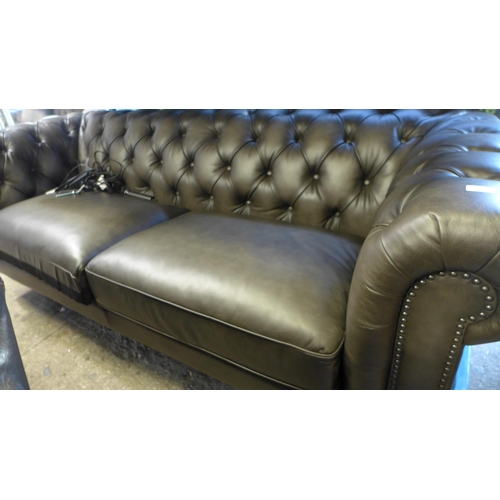 1687 - New Allington 3 Seater Grey Leather Sofa,   OriginalRRP £1666.66 + vat  (4096-28)  * This lot is sub... 