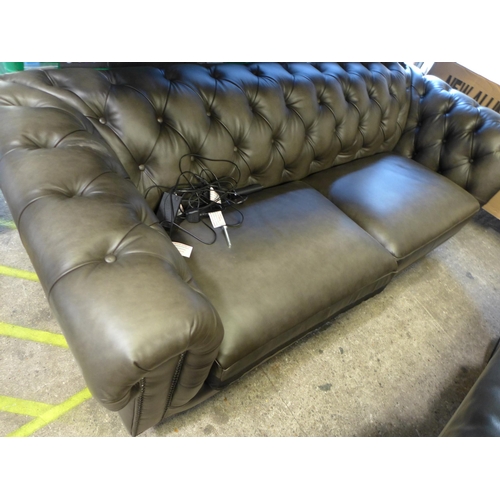 1687 - New Allington 3 Seater Grey Leather Sofa,   OriginalRRP £1666.66 + vat  (4096-28)  * This lot is sub... 