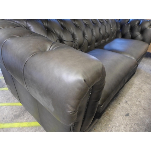 1687 - New Allington 3 Seater Grey Leather Sofa,   OriginalRRP £1666.66 + vat  (4096-28)  * This lot is sub... 