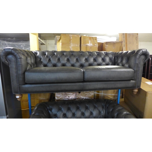 1687 - New Allington 3 Seater Grey Leather Sofa,   OriginalRRP £1666.66 + vat  (4096-28)  * This lot is sub... 