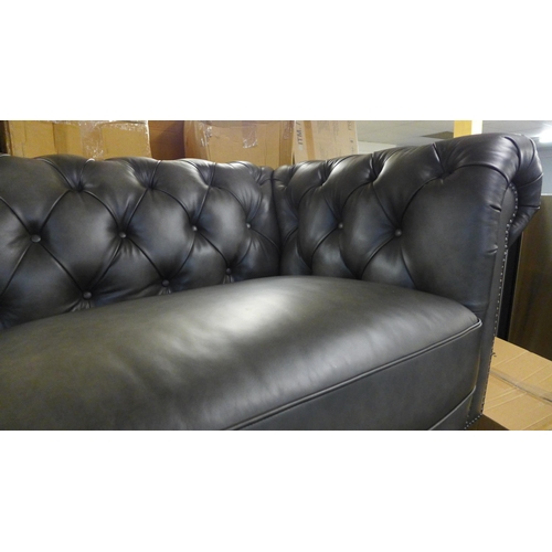 1687 - New Allington 3 Seater Grey Leather Sofa,   OriginalRRP £1666.66 + vat  (4096-28)  * This lot is sub... 