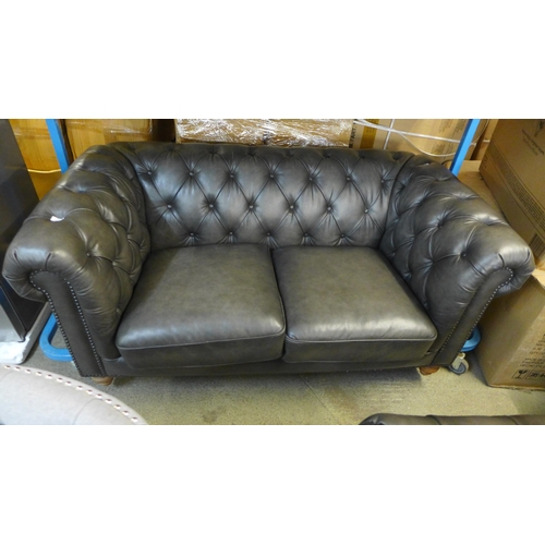 1688 - New Allington 2 Seater Grey Leather Sofa,  Original RRP £1374.91 + vat  (4096-25)  * This lot is sub... 