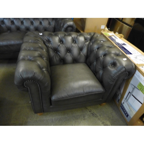 1689 - New Allington Chair Grey Leather Armchair,   OriginalRRP £833.33 + vat  (4096-27)  * This lot is sub... 