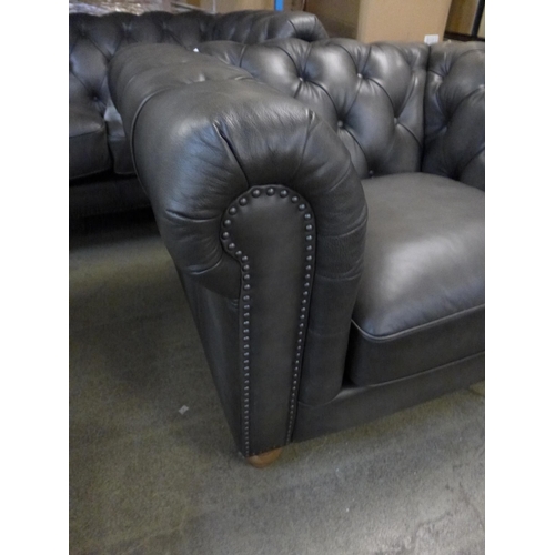 1689 - New Allington Chair Grey Leather Armchair,   OriginalRRP £833.33 + vat  (4096-27)  * This lot is sub... 