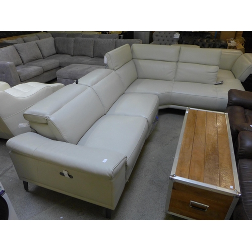 1704 - Cream Corner Leather 2 Piece Sectional, Original RRP £2083.33 + vat  (4096-23)  * This lot is subjec... 