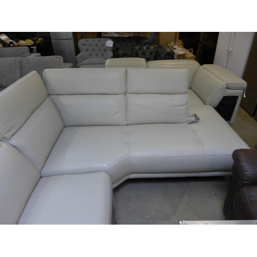 1704 - Cream Corner Leather 2 Piece Sectional, Original RRP £2083.33 + vat  (4096-23)  * This lot is subjec... 