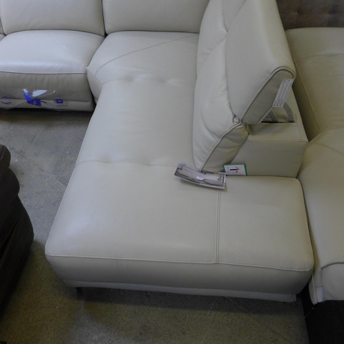 1704 - Cream Corner Leather 2 Piece Sectional, Original RRP £2083.33 + vat  (4096-23)  * This lot is subjec... 