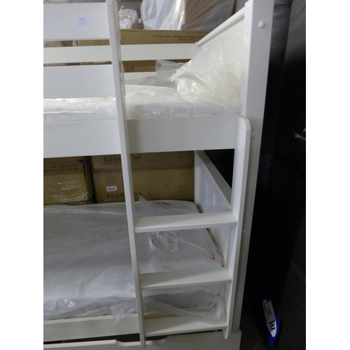 1741 - A white painted single size bunk bed - mattresses not included