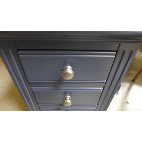 1769 - A magnesium painted pair of three drawer bedside chests, one damaged