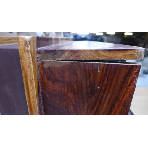 1780 - A hardwood and leather desk, damaged *this lot is subject to VAT