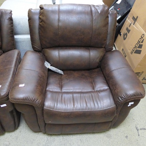 1702 - Power Fabric Recliner With Heat & Massage      ,  Original RRP £374.91 + vat  (4096-11)  * This lot ... 