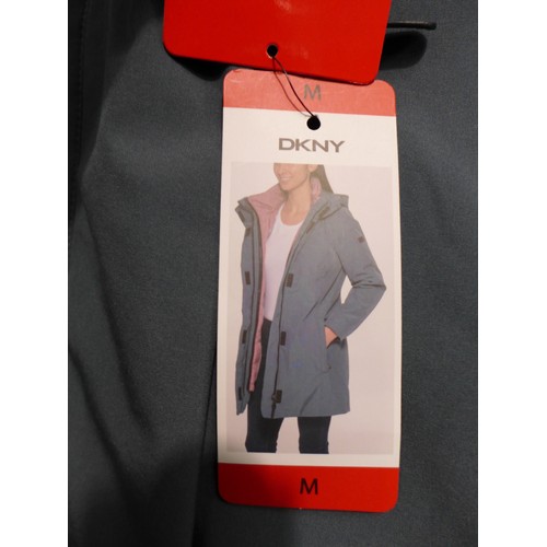 3365 - Women's DKNY teal and pink 2-in-1 hooded coat - size M * this lot is subject to VAT