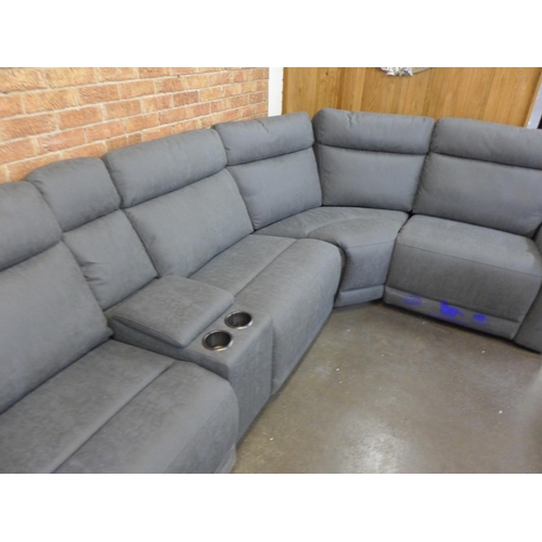 1630 - Paisley Fabric Sectional P/Recliner With P/Head    , Original RRP £2166.66  ( 4091-13)  * This lot i... 