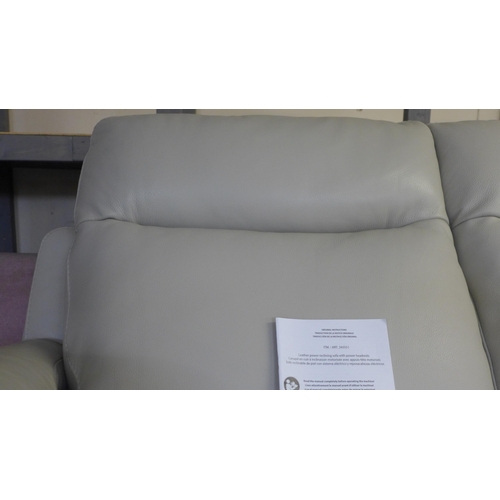 1644 - Kuka Barrett 3 Seater Light Grey Power Reclining Sofa  ,  Original RRP £1333.33 + vat  (4096-37)  * ... 