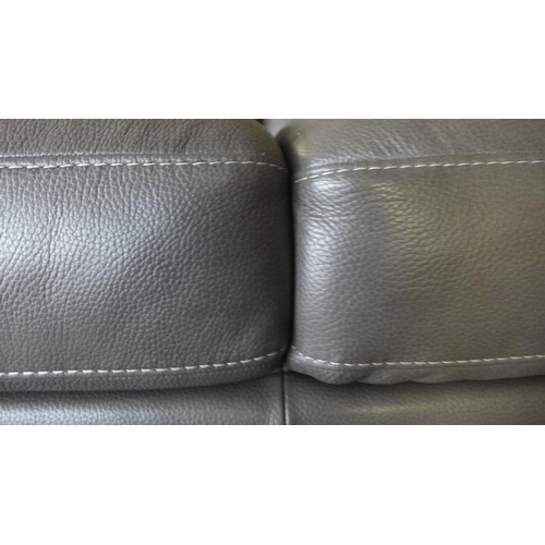 1656 - Natuzzi Mills 3 Seater Dark Grey Leather Sofa    ,  Original RRP £999.91 + vat  (4096-20)  * This lo... 