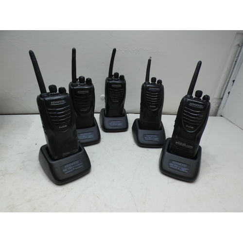 2332 - 5 Kenwood Protalk rechargeable walkie talkies - all W - with chargers