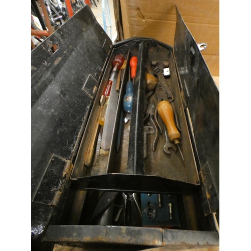 2421 - 2 Metal tool boxes with approx 150 hand tools