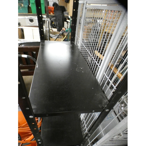 2464 - Black garage racking unit, approx 1.4m x 70cm