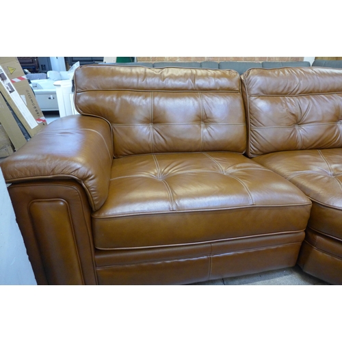 1583 - A tan leather corner sofa