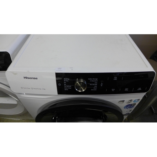 1757 - Hisense Pump Dryer Ecomm Dhga901Nl 9Kg  White,  Original Rrp £374.91 + Vat * This Lot Is Subject To ... 