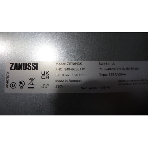 3003 - Zanussi  Hob2Hood 4-Zone Induction Hob, Model: ZITN643K, H44xW590xD520, Original RRP £249.17 + vat  ... 