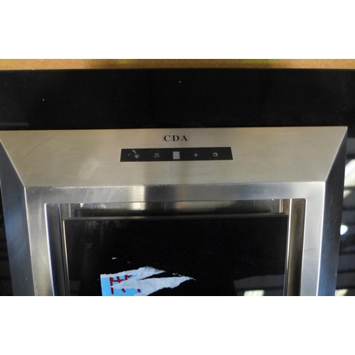 3010 - CDA Angled Black Glass Chimney Cooker Hood  H930xW600xD330,  EVAG0BL, Original RRP £160 + vat * This... 