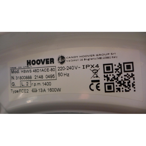 3016 - Hoover  H-Wash 300 Lite, Integrated Washing Machine (8kg)  H820xW600xD525, HBWS48D1ACE, Original RRP... 