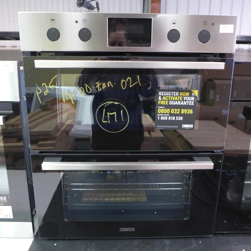 3045 - Zanussi Built Under FanCook Double Oven  H715xW594xD568 , Model: ZPHNL3X1, Original RRP £390.84 + va... 