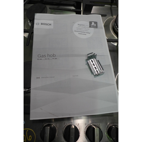 3049 - Bosch Gas 4-Burner Hob with Flameselect   H45xW582xD520, Model: PCP6A5B90, Original RRP £237.50  + v... 