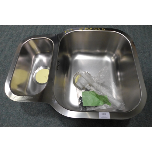 3081 - Ecuador 1.5 Bowl RVS U/mount Stainless Steel Sink (430x582) Model: BL453665, Original RRP £207.50 + ... 