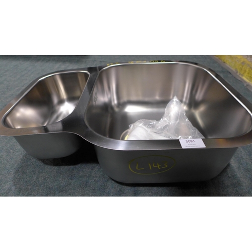 3081 - Ecuador 1.5 Bowl RVS U/mount Stainless Steel Sink (430x582) Model: BL453665, Original RRP £207.50 + ... 