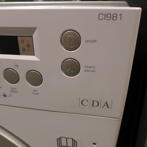 3107 - CDA Fully Integrated Washer/Dryer (8 + 6kg) H825xW595xD540, Model: CI981 * This lot is subject to va... 