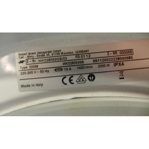 3118 - Bosch Integrated Washer Dryer  H820xW595xD580,    Model: WKD28352GB, Original RRP £945.83 + vat  * T... 