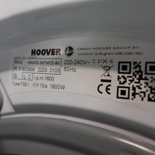 3121 - Hoover H-Wash 300 Pro Integrated Washing Machine (9kg)  H820xW600xD525, Model: HBWOS69TMCE, Original... 