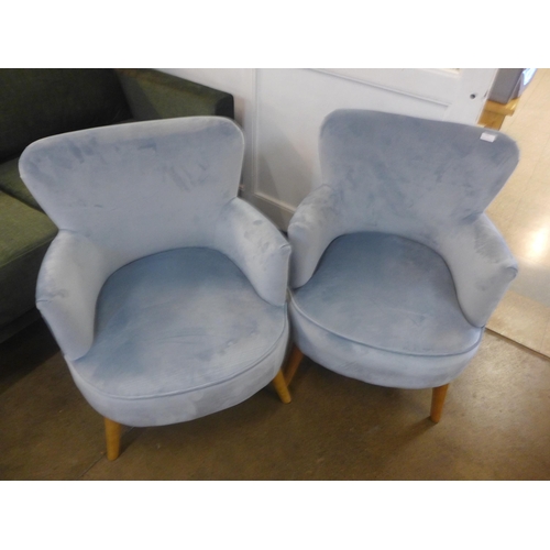 1444 - A pair of Charleston blue small armchairs